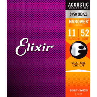 Elixir 11027 Nanoweb струны для акуст.гитары 11-52