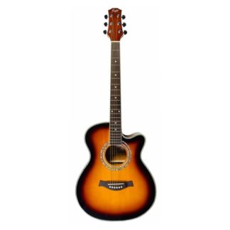 FLIGHT F-230C SB- фолк гитара с металлическими струнами, верхняя дека - ель, корпус - агатис, цвет