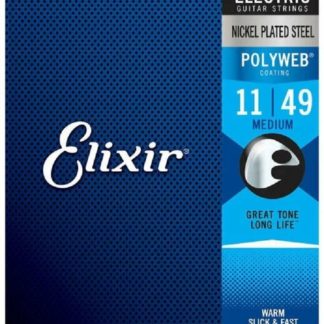 Elixir 12100 POLYWEB  струны для электрогитары, никелированная сталь, Medium 11-49,